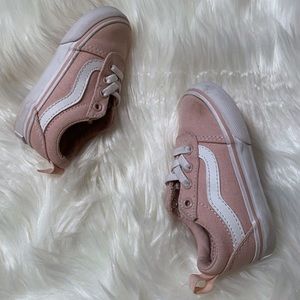 💎Light Pink and white vans toddler size 5